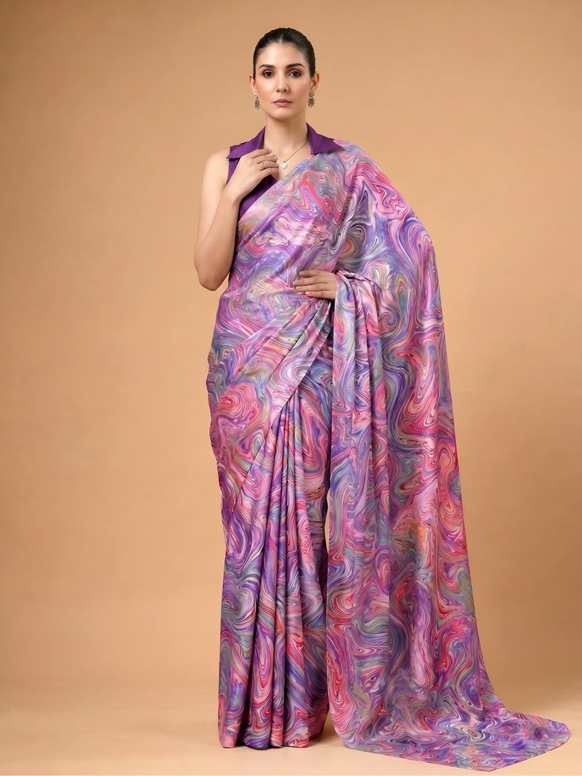 Amrah Wholesale Taraa L 7002 Satin Silk Saree - Amrah Wholesale