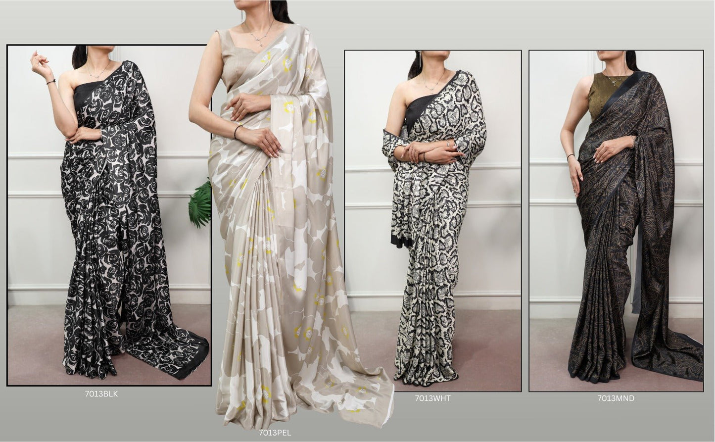 Amrah Taraa L 7013 Satin Silk Printed Saree - Amrah Wholesale