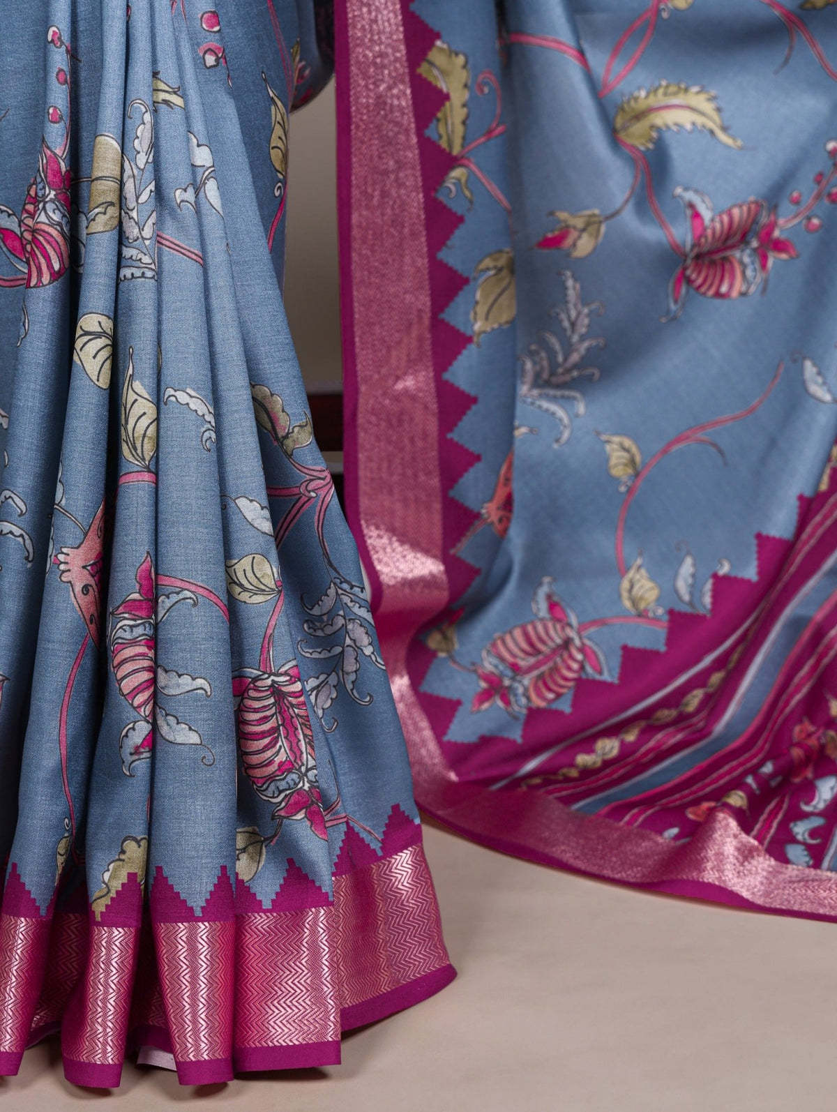 Amrah Taraa L 7021 Tasar Silk Printed Saree - Amrah Wholesale