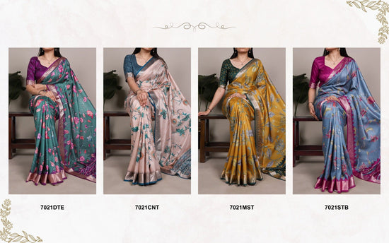 Amrah Taraa L 7021 Tasar Silk Printed Saree - Amrah Wholesale