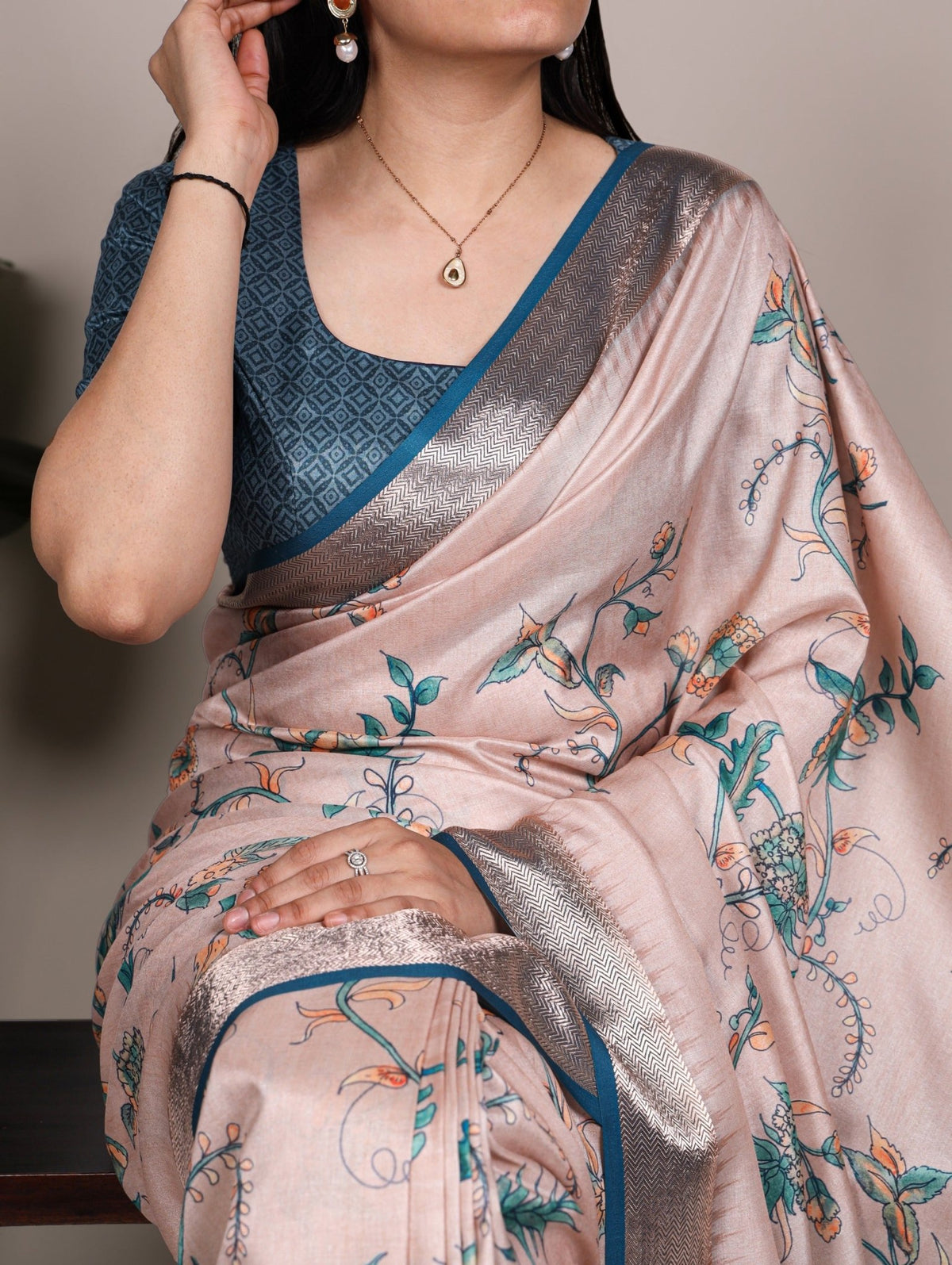 Amrah Taraa L 7021 Tasar Silk Printed Saree - Amrah Wholesale