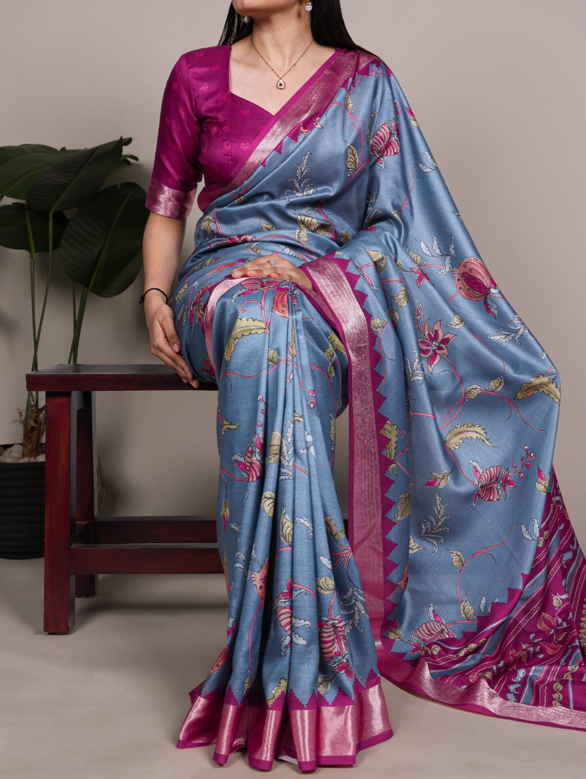 Amrah Taraa L 7021 Tasar Silk Printed Saree - Amrah Wholesale