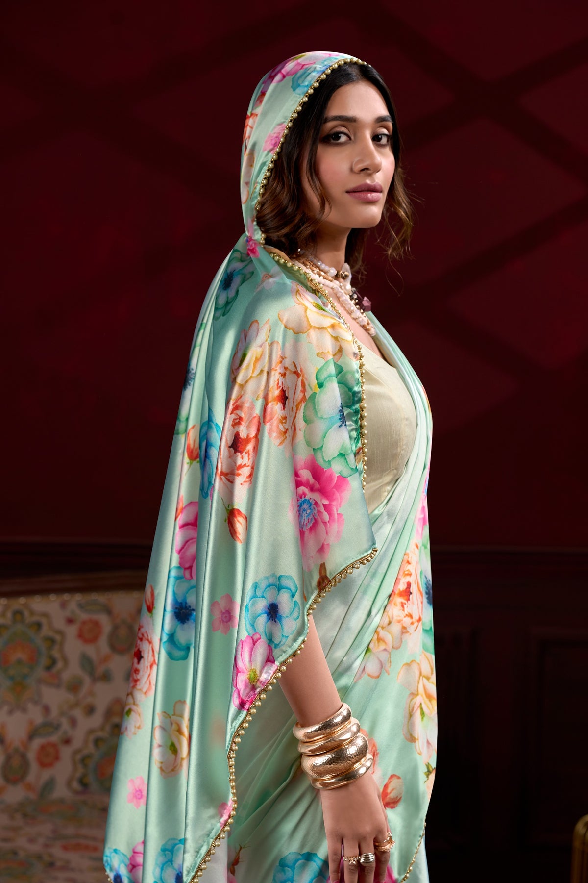 Amrah Wholesale Taraa L 7028 Satin Silk Saree
