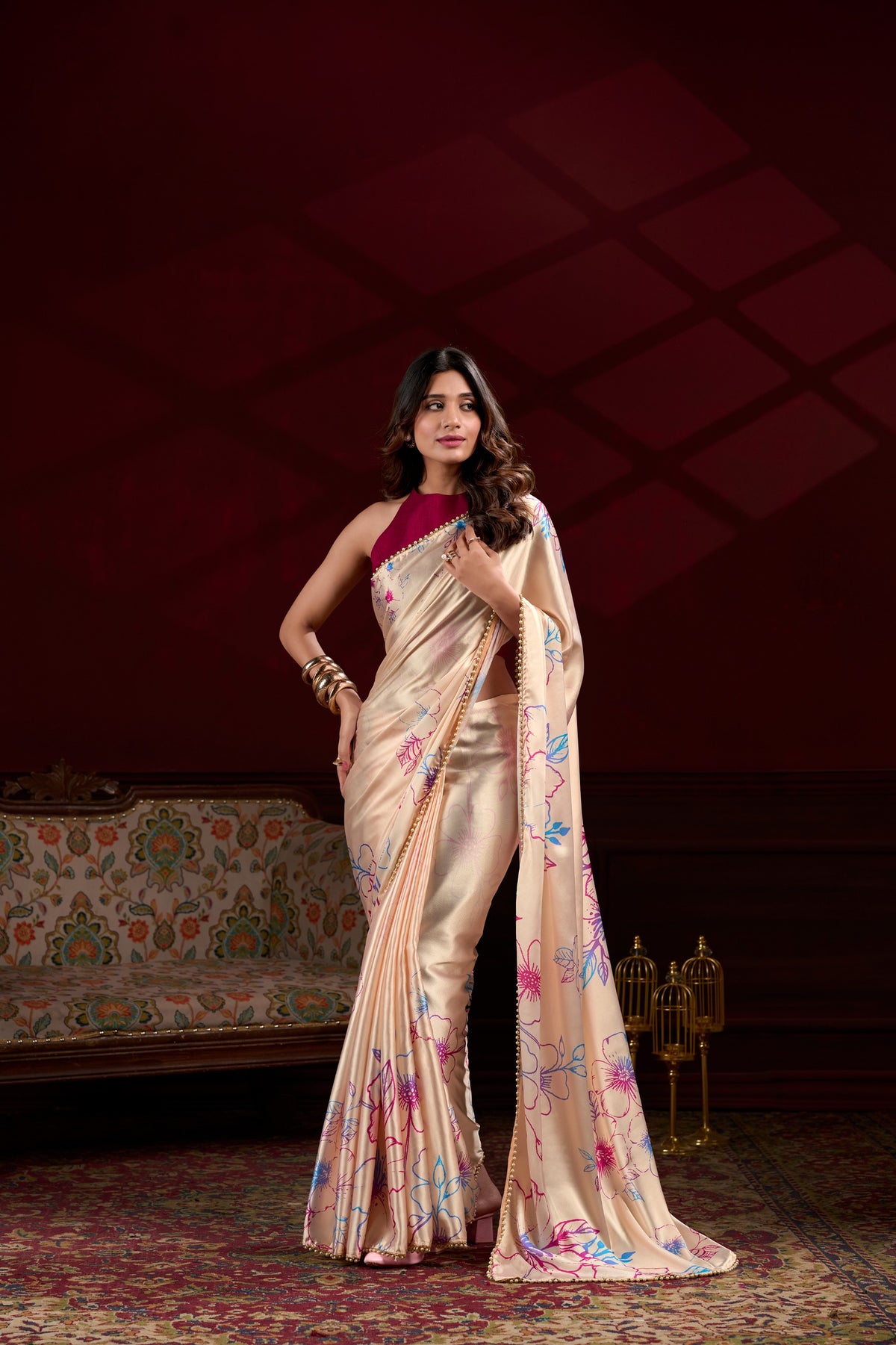 Amrah Wholesale Taraa L 7028 Satin Silk Saree