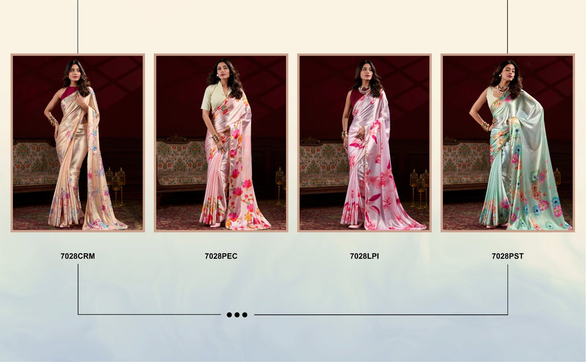 Amrah Wholesale Taraa L 7028 Satin Silk Saree