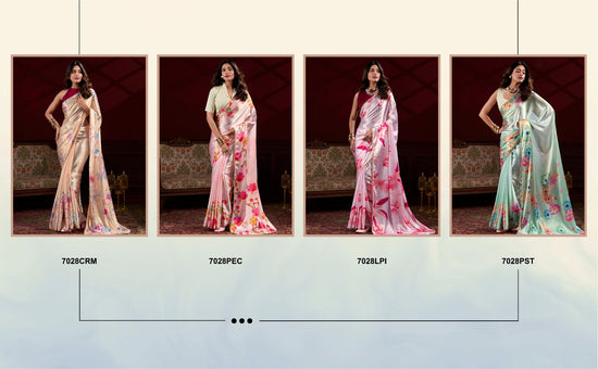 Amrah Wholesale Taraa L 7028 Satin Silk Saree
