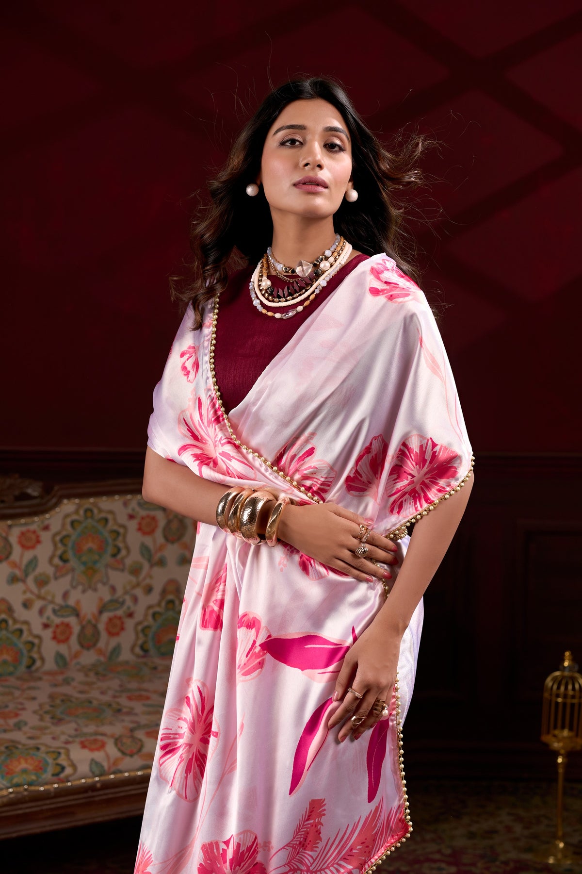 Amrah Wholesale Taraa L 7028 Satin Silk Saree