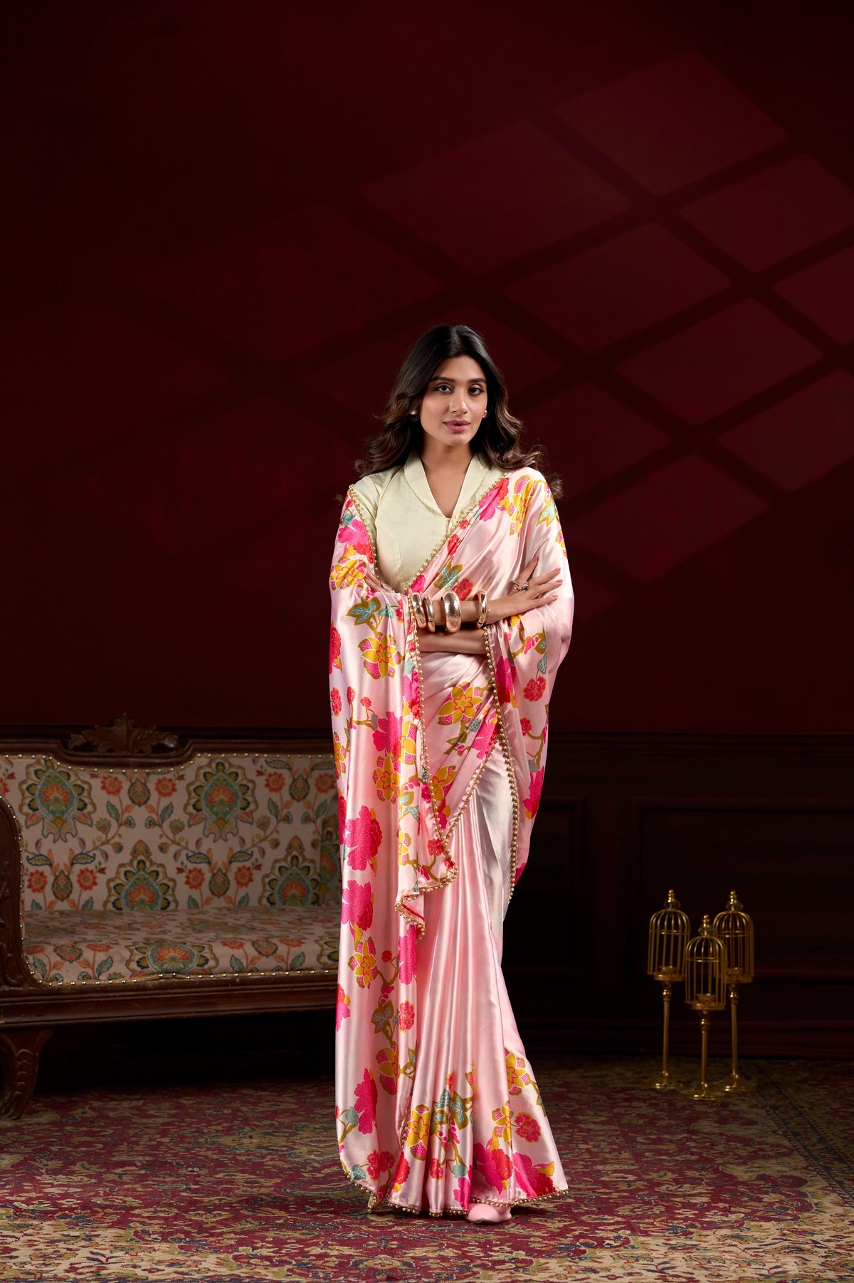 Amrah Wholesale Taraa L 7028 Satin Silk Saree