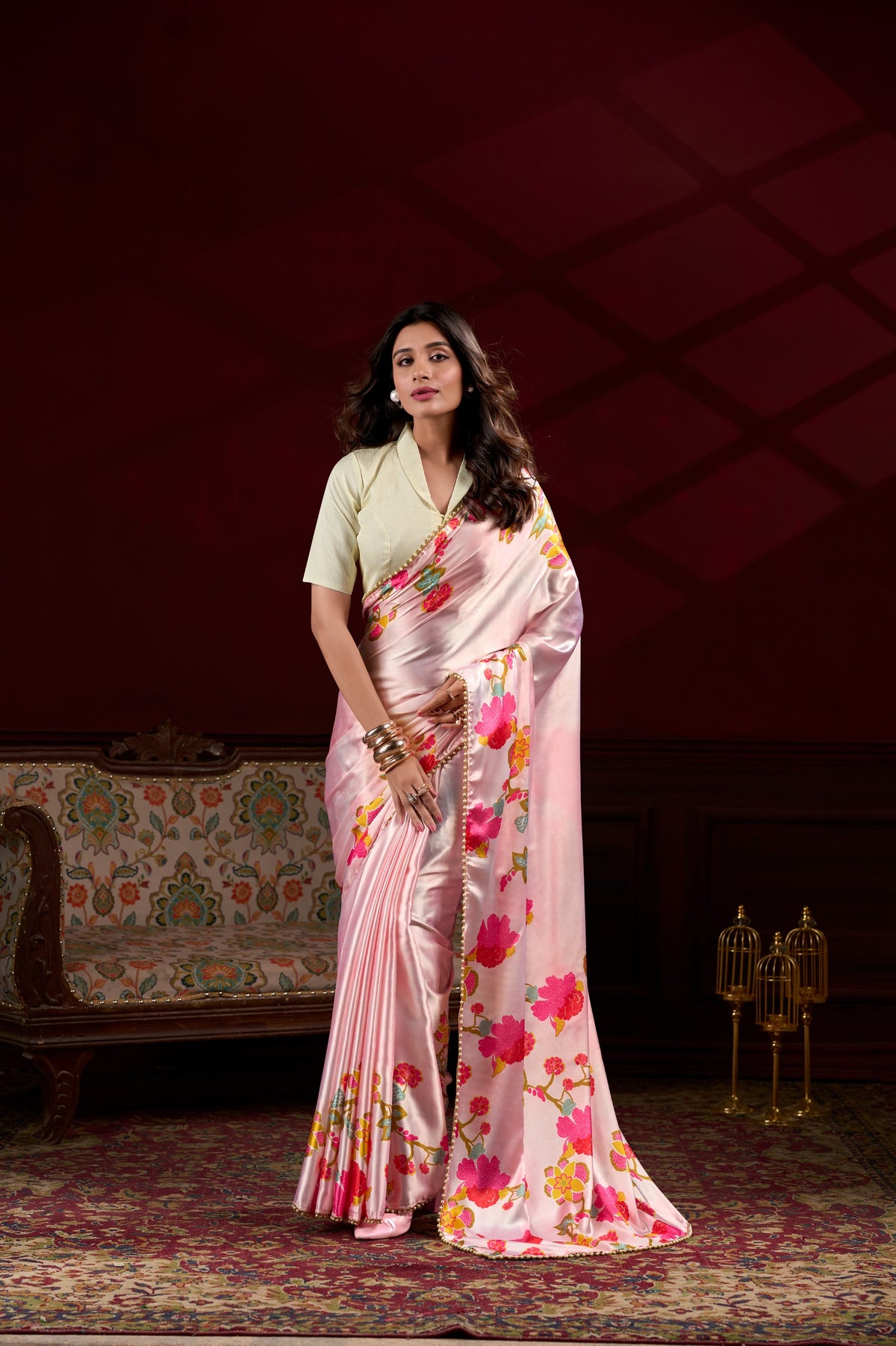 Amrah Wholesale Taraa L 7028 Satin Silk Saree