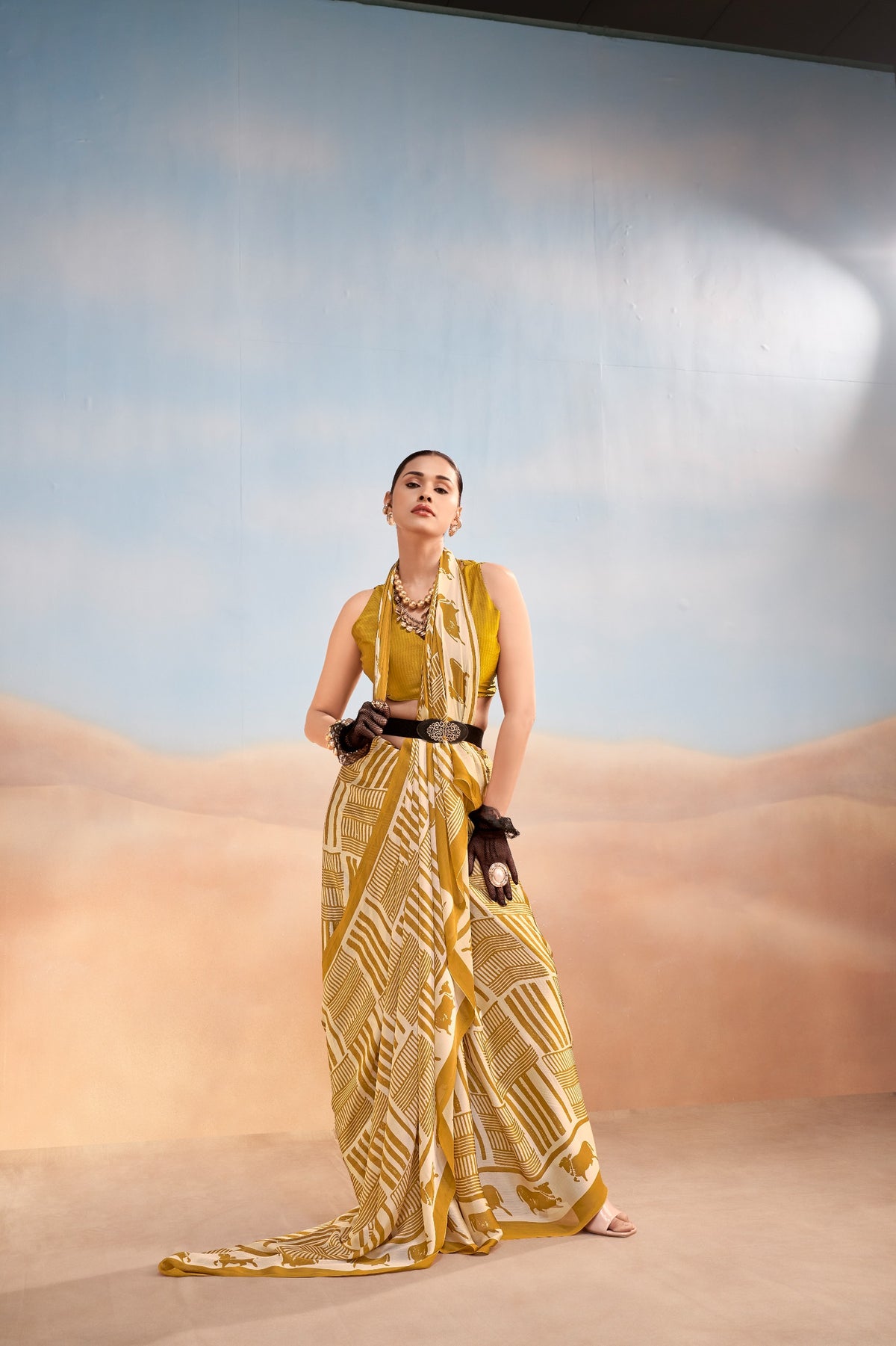 Amrah Wholesale Taraa L 7202 Satin Chiffon Saree - Amrah Wholesale
