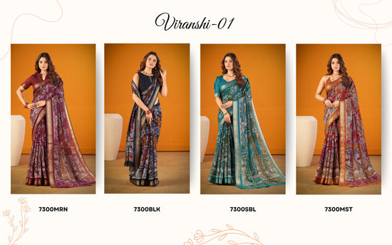 Amrah Wholesale Taraa L 7300 Chanderi Saree