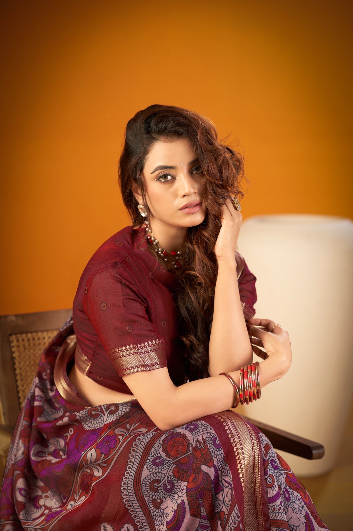Amrah Wholesale Taraa L 7300 Chanderi Saree