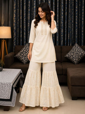 Amrah Wholesale Tlc Vol 144 Mul Cotton Hand Work Sharara Kurti Set