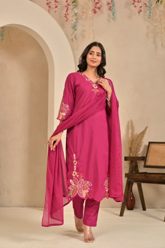 Amrah Wholesale Tlc Vol 145 Cotton Embroidered Kurti Pant Dupatta Set