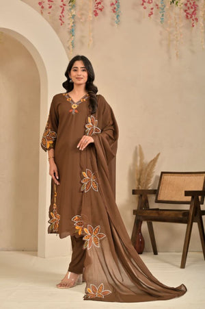 Amrah Wholesale Tlc Vol 145 Cotton Embroidered Kurti Pant Dupatta Set