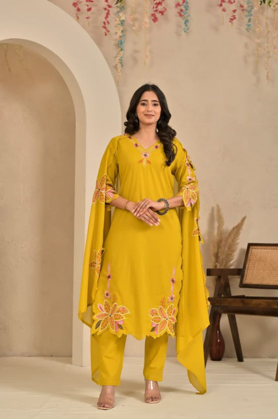 Amrah Wholesale Tlc Vol 145 Cotton Embroidered Kurti Pant Dupatta Set