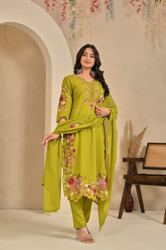 Amrah Wholesale Tlc Vol 146 Cotton Embroidered Kurti Pant Dupatta Set