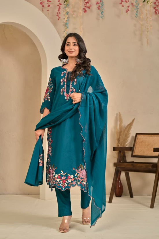 Amrah Wholesale Tlc Vol 146 Cotton Embroidered Kurti Pant Dupatta Set