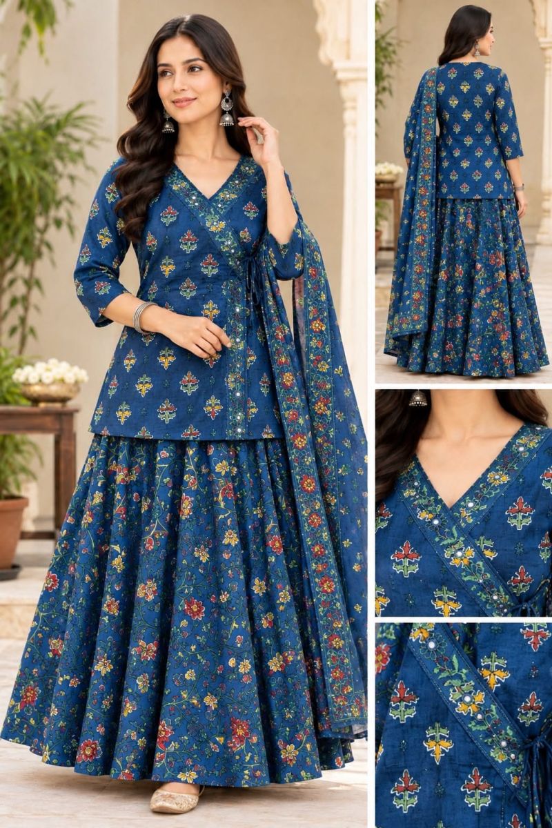Amrah Tlc Vol 193 Cotton Kurti Pant Dupatta Set