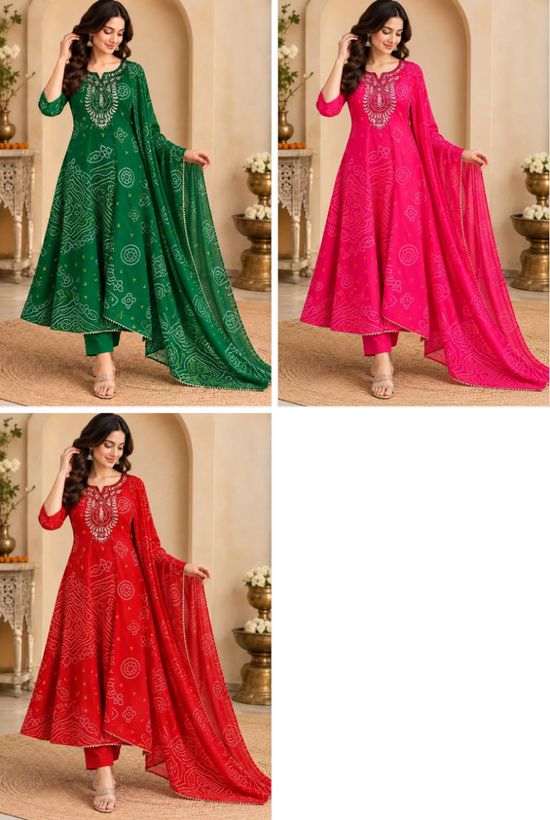 Amrah Tlc Vol 195 Georgette Kurti Pant Dupatta Set