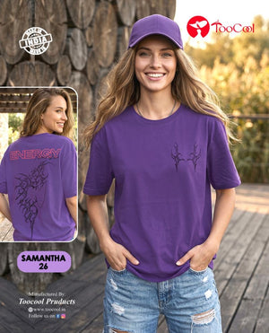 Amrah Tlc Vol 70 Cotton Printed Oversize Tshirt