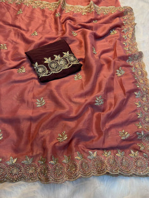 Amrah Wholesale Tripati Ah Star Georgette Embroidered Saree