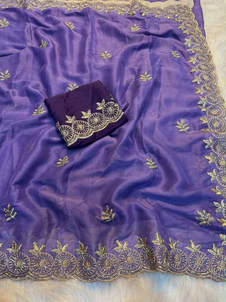 Amrah Wholesale Tripati Ah Star Georgette Embroidered Saree