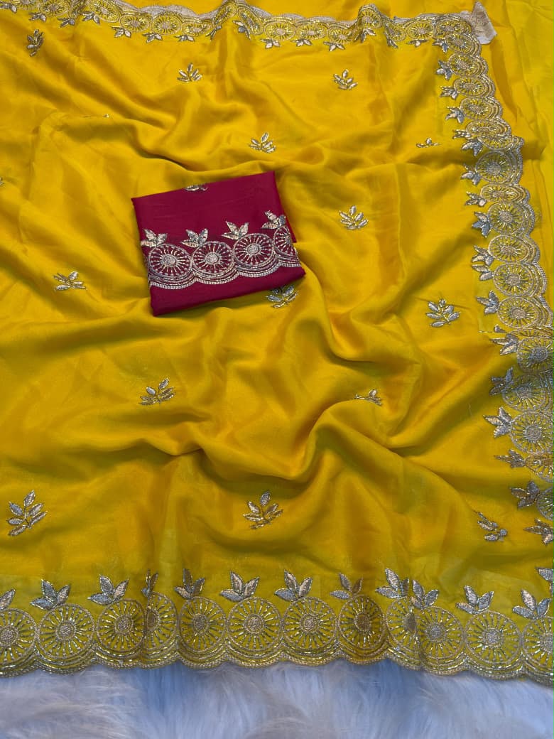 Amrah Wholesale Tripati Ah Star Georgette Embroidered Saree