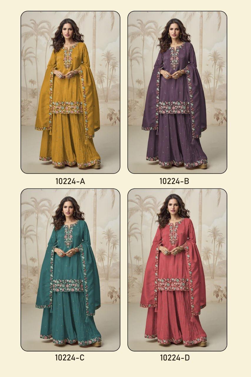 Amrah Wholesale 10224 Master Colors A To D Roman Simar Embroidered Salwar Suit Set - Amrah Wholesale