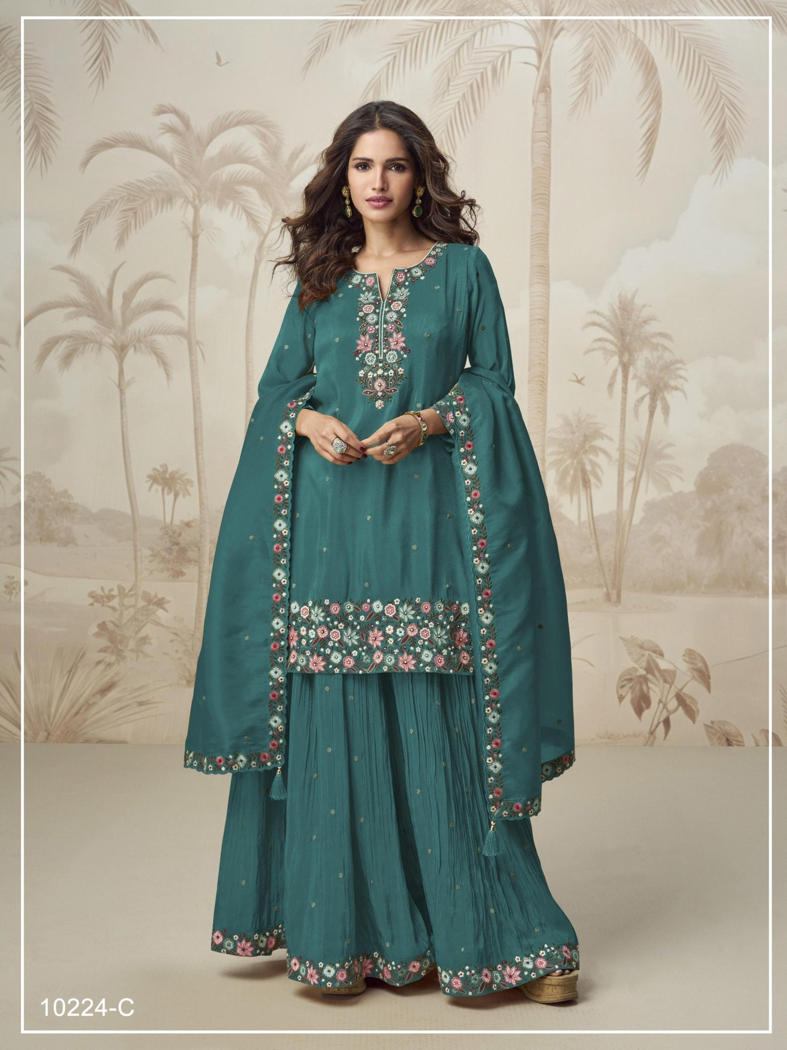 Amrah Wholesale 10224 Master Colors A To D Roman Simar Embroidered Salwar Suit Set - Amrah Wholesale
