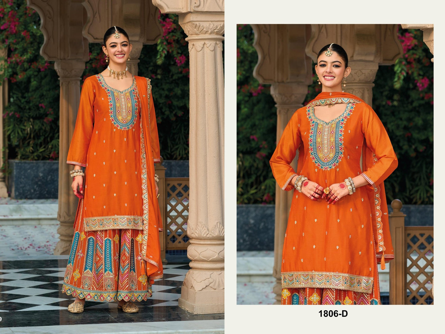 Amrah Wholesale 1806 Master Colors A To D Chinon Pakistani Suit - Amrah Wholesale