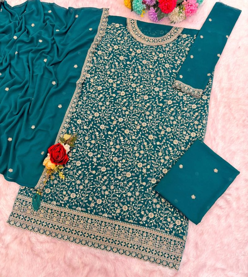 Amrah Wholesale 2101 A To D Master Colors Georgette Embroidered Semi Stitched Salwar Kameez - Amrah Wholesale