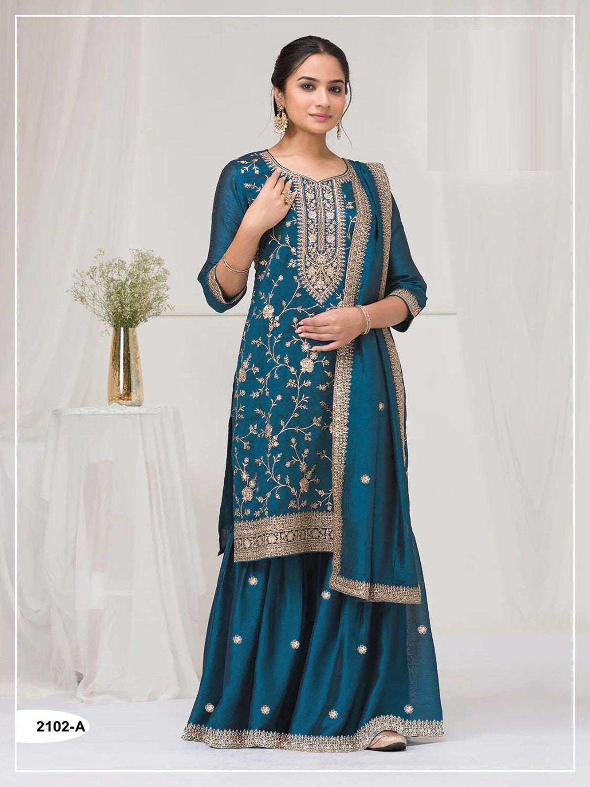 Amrah Wholesale 2102 Master Colors A To E Vichitra Dress Material