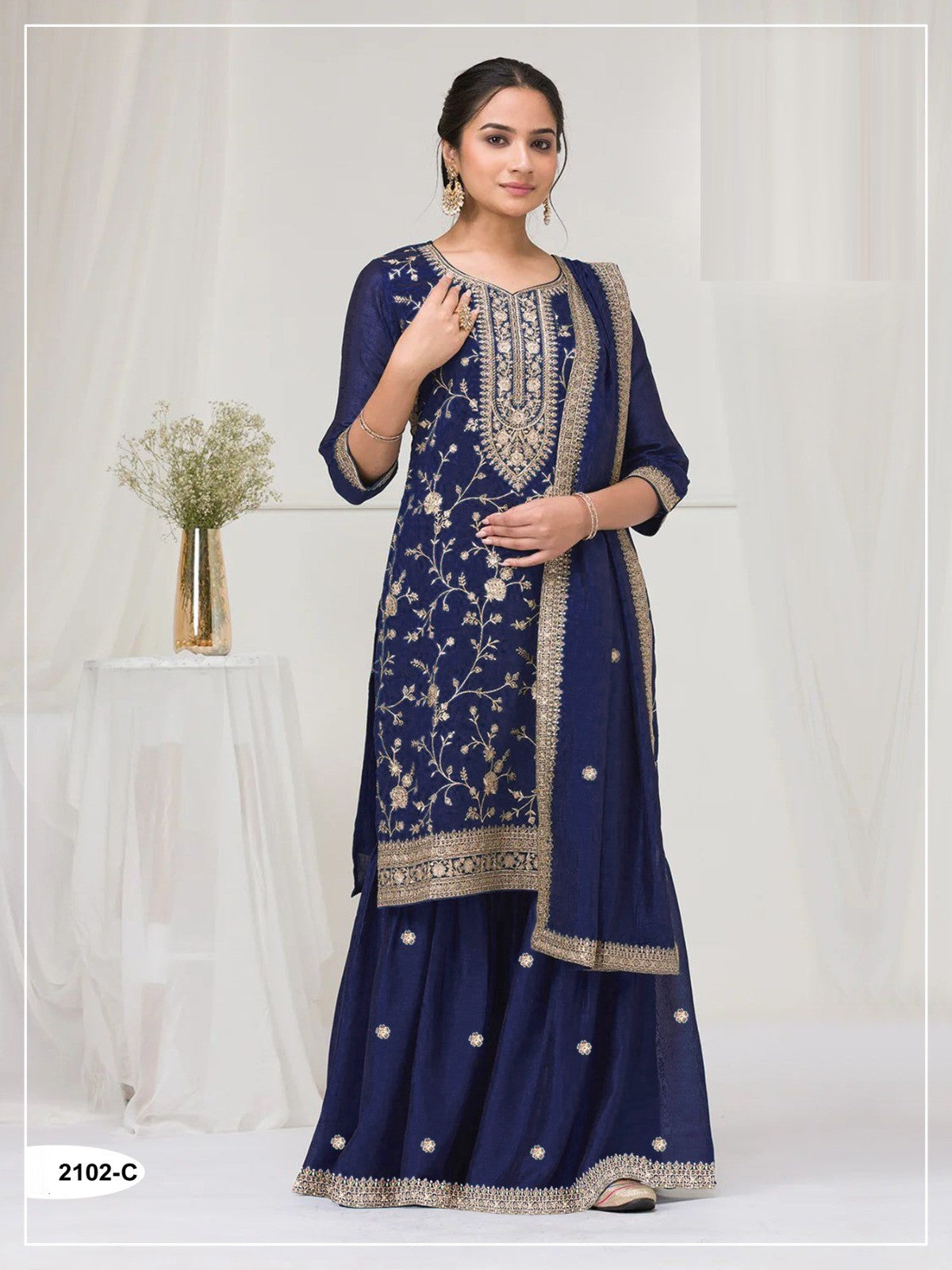 Amrah Wholesale 2102 Master Colors A To E Vichitra Dress Material