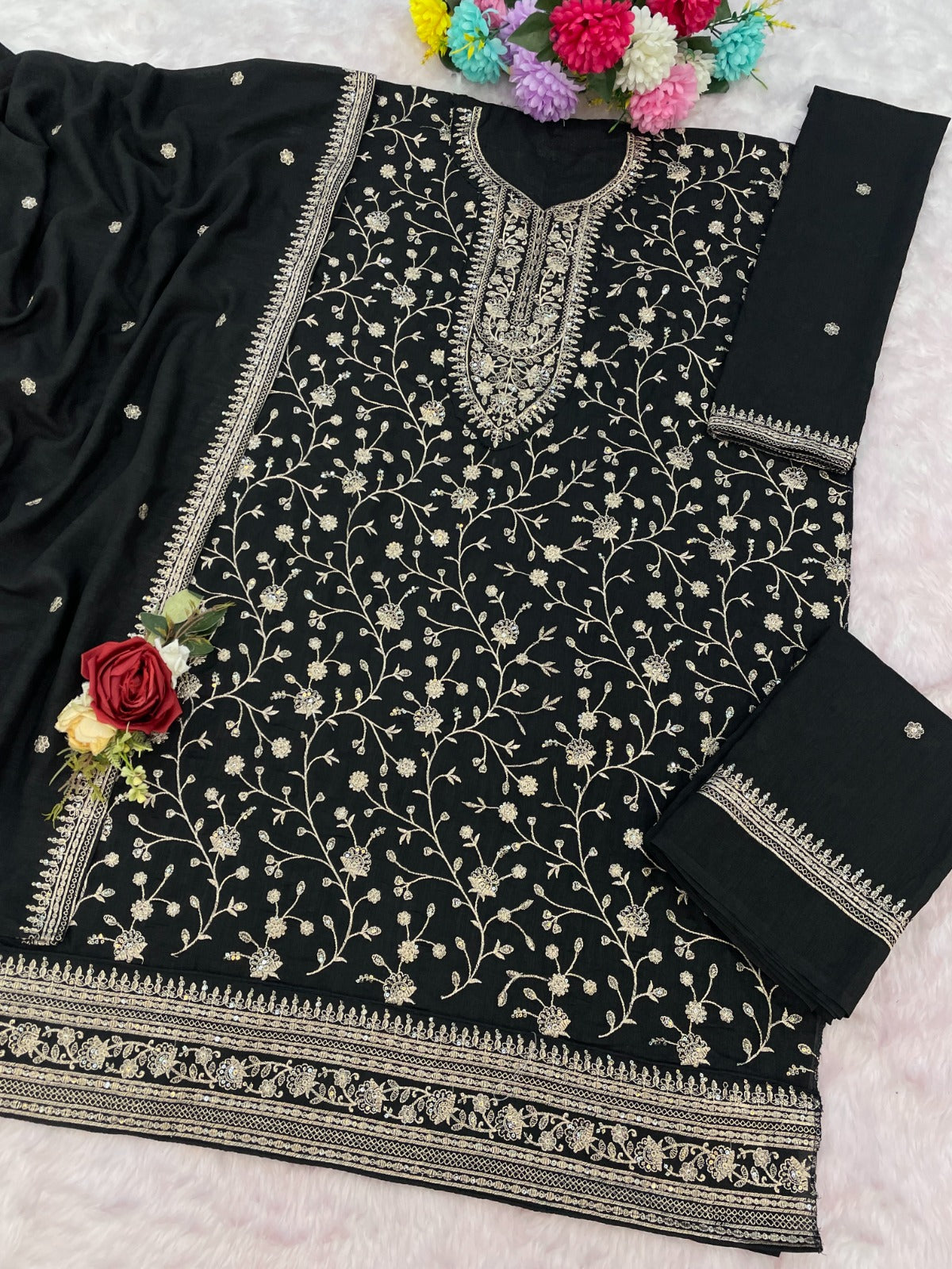 Amrah Wholesale 2102 Master Colors A To E Vichitra Dress Material