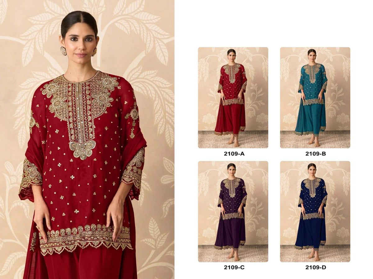 Amrah Wholesale 2109 Master Colors Faux Georgette Dress Material - Amrah Wholesale