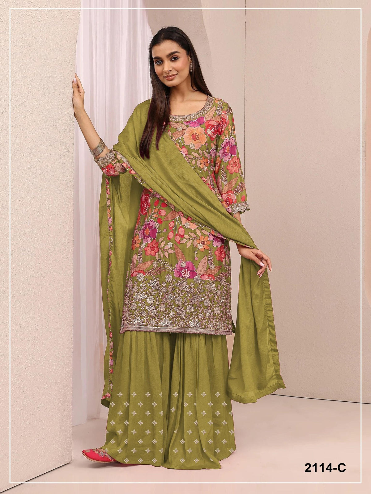 Amrah Wholesale 2114 Master Colors Chinon Dress Material - Amrah Wholesale