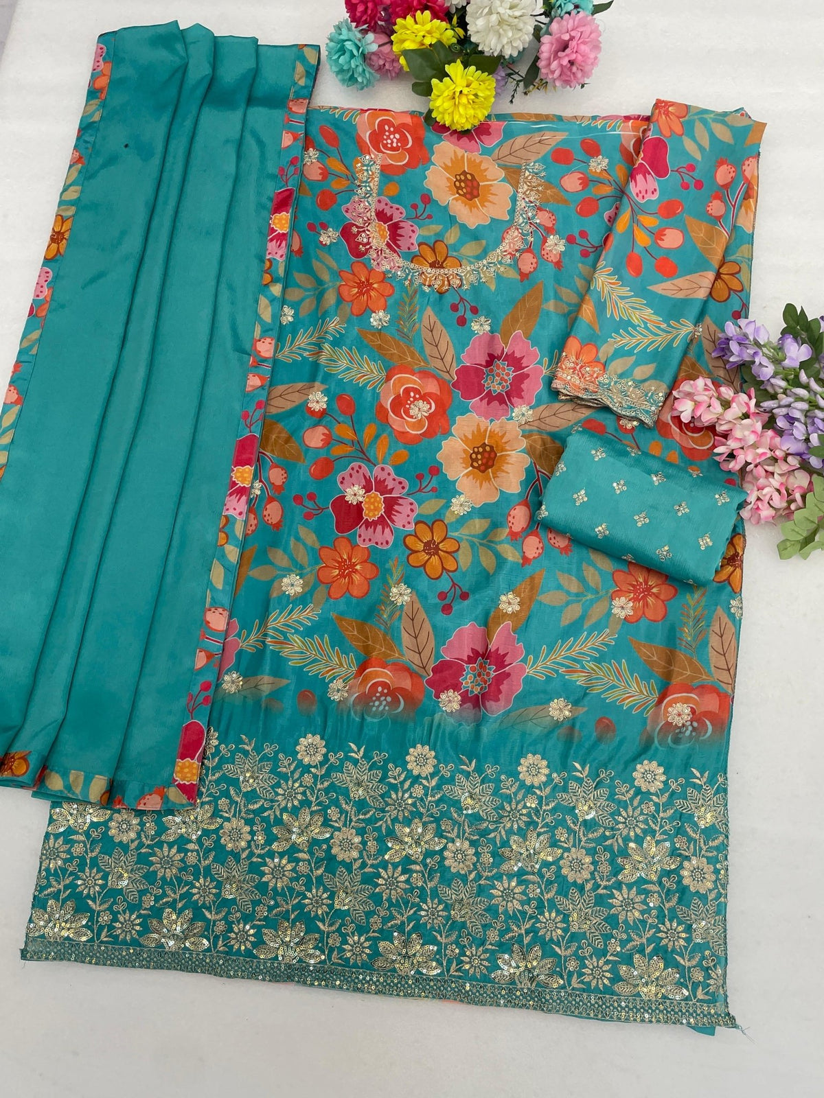 Amrah Wholesale 2114 Master Colors Chinon Dress Material - Amrah Wholesale