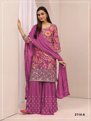 Amrah Wholesale 2114 Master Colors Chinon Dress Material - Amrah Wholesale