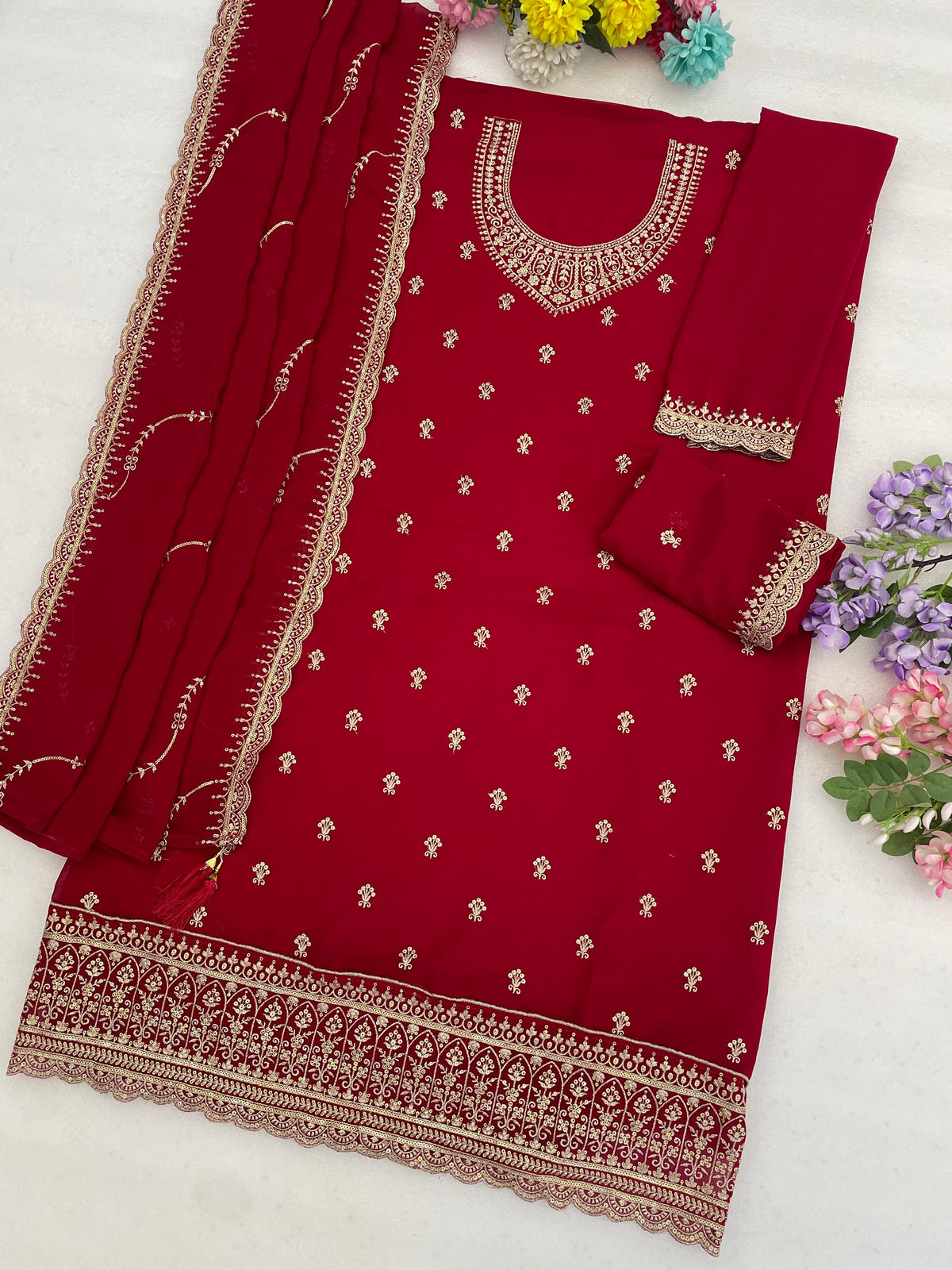 Amrah Wholesale 3111 Master Colors A To D Faux Georgette Dress Material