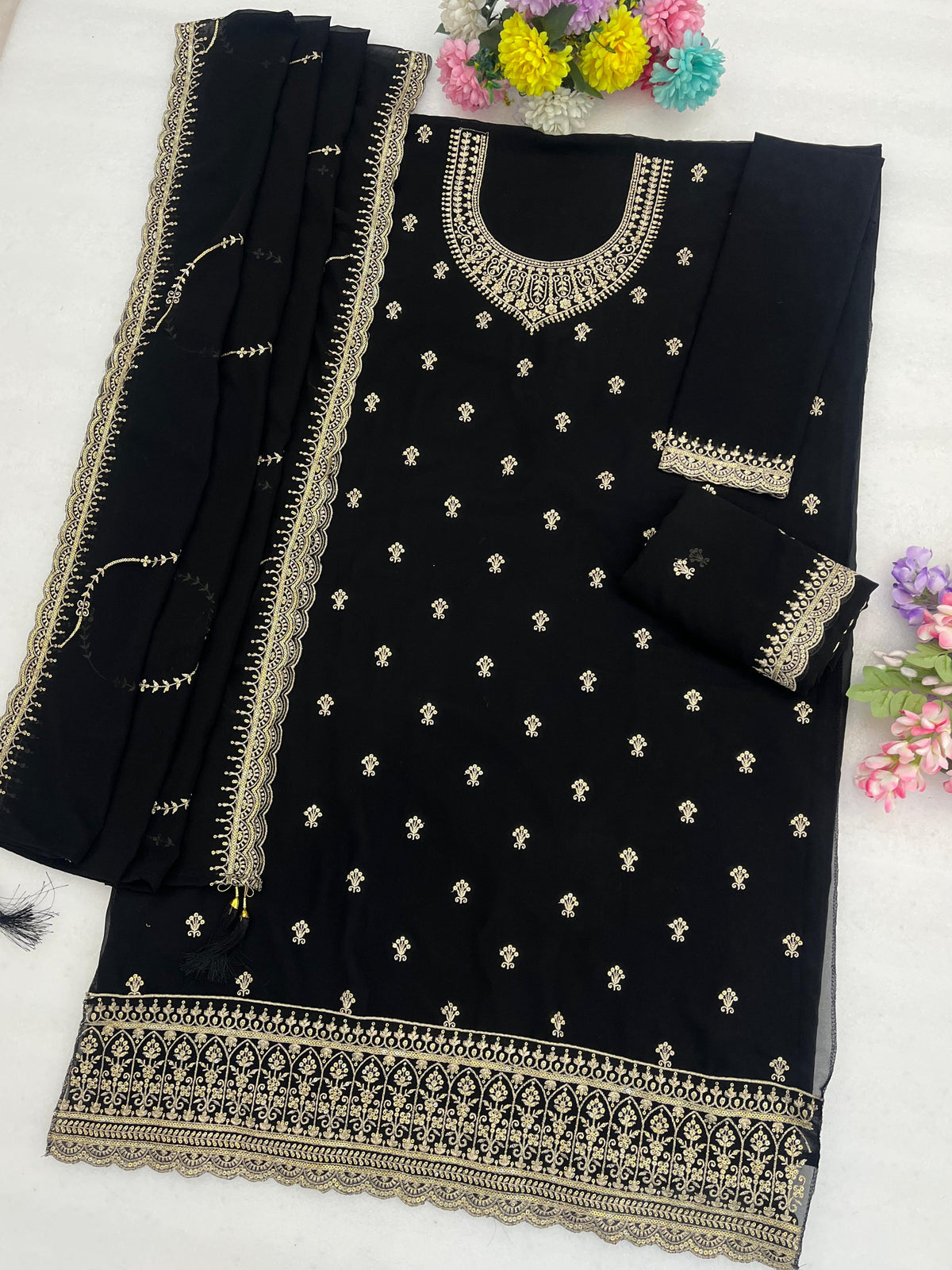 Amrah Wholesale 3111 Master Colors A To D Faux Georgette Dress Material
