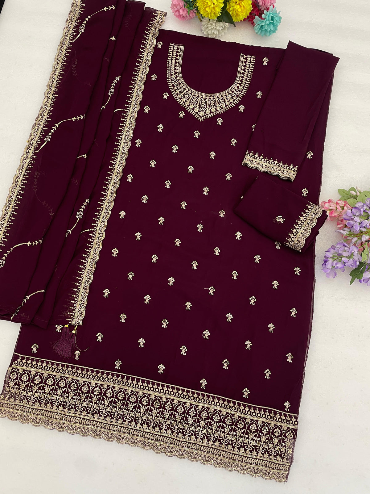 Amrah Wholesale 3111 Master Colors A To D Faux Georgette Dress Material