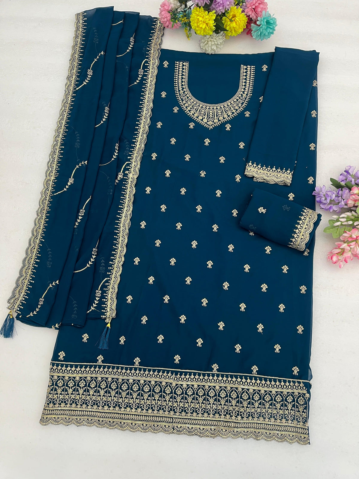 Amrah Wholesale 3111 Master Colors A To D Faux Georgette Dress Material