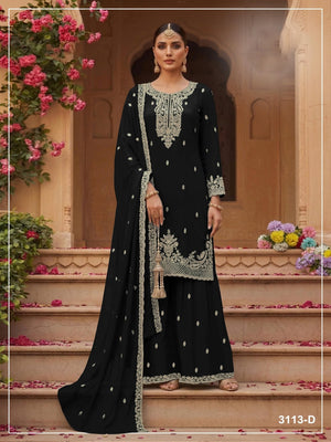 Amrah Wholesale 3113 Master Colors Faux Georgette Embroidered Dress Material - Amrah Wholesale