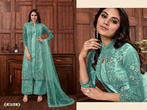 Amrah Wholesale 4570 Master Colors Butterfly Net Embroidered Dress Material - Amrah Wholesale