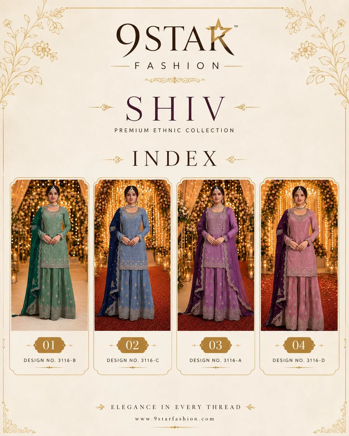 Amrah Wholesale 9Star Shiv Hit Chinon Dress Material - Amrah Wholesale