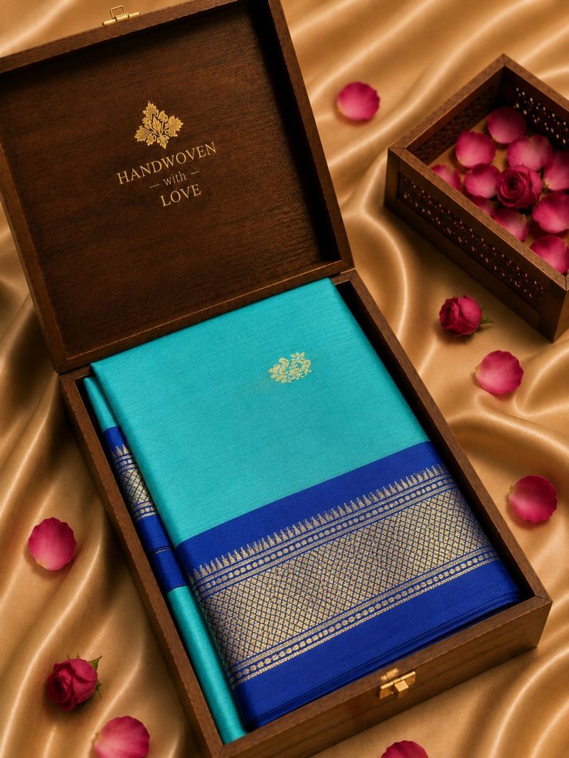 Amrah Wholesale Aab Cotton Paithani 06 Pure Mercerized Soft Silk Zari Border Saree