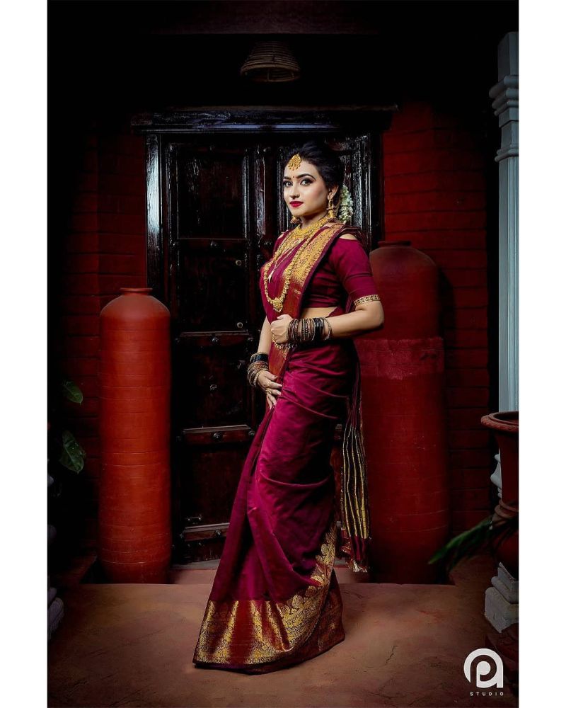 Amrah Wholesale Aab Maroon Velly Vol 1 Art Silk Saree