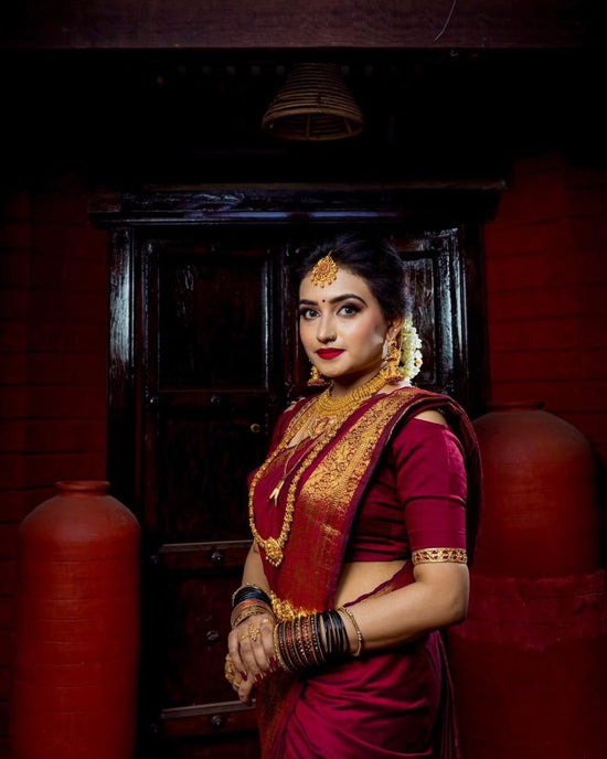 Amrah Wholesale Aab Maroon Velly Vol 1 Art Silk Saree