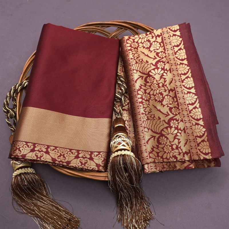 Amrah Wholesale Aab Maroon Velly Vol 1 Art Silk Saree